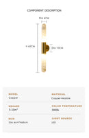 Axyaa Marble Copper Wall Lamp for Living Room TV Background Wall Decor