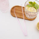 Axyaa Pink Glass Straw - Reusable Borosilicate Drinking Straw Kit with Cleaning Brush