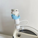 Kawaii Cat Silicone Straw Cover for 10mm Straws - Axyaa Charm Decoration