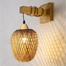 Axyaa LED Rattan Bamboo Wall Lamp for Living Room, Bedroom, and Corridor