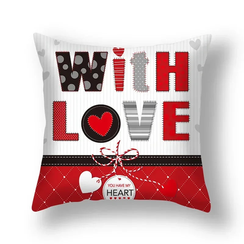 Axyaa Nordic Love Pillowcase 45x45cm - Home Decorative Throw Pillow Cover