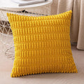 Axyaa Striped Corduroy Pillow Cover 18x18 Inch Soft Luxury Cushion
