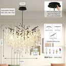 Axyaa Round Black Crystal Chandelier for Dining Room Living Room Bedroom Kitchen Table
