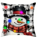 Axyaa LED Luminous Pillowcase with Santa Claus Snowman Plaid Design