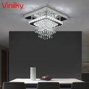 Axyaa Crystal LED Ceiling Chandelier for Kitchen Living Room Chrome Lighting