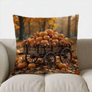 Autumn Blue Truck with Pumpkins Pillow Cover by Axyaa for Sofa Bedroom Car