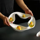 Axyaa Ceramic Dinner Plate Set - Family Party Main Dish Restaurant Roast Steak Plate