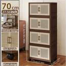 Axyaa Foldable Storage Cabinet with Lid - Home Organizer for Clothes & Toys