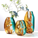 Axyaa Glass Vase - Abstract Ripple Transparent Hydroponic Flower Vase