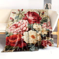 Luxury Floral Fleece Blanket by Axyaa: Soft & Cozy Sofa Nap Blanket for Perfect Gift