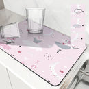 Axyaa Ballet Shoes Desk Drain Pad: Heat Resistant Non-slip Dish Drying Mat