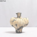 Axyaa Sandstone Ceramic Vase with Artificial Flowers for Desk and Home Decoration