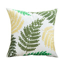 Axyaa Green Flower Embroidered Pillowcase Set of 2 Home Decor Cotton Cushion Cover