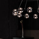 Axyaa Round Glass Chandelier Pendant Lamp for Dining Room and Kitchen