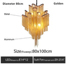 Axyaa Crystal LED Chandelier with Tassel Pendant and Aluminum Chain