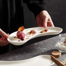 Axyaa White Porcelain Plate - Ceramic Sushi Dessert Snack Dim Sum Molecular Cuisine Plate