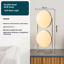 Chrome Metal White Acrylic Ball Floor Lamp for Living Room by Axyaa