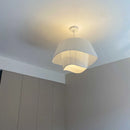 Axyaa Cream Pleated Fabric LED Pendant Lights - Minimalist Design for Home Decor