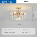Axyaa Luxury Gold Crystal Ceiling Light Chandelier with LED Bulbs for Bedroom Decor