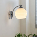 Axyaa Milky Glass Ball LED Wall Sconce, Nordic Modern Iron Bedroom Living Room Light