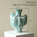 Axyaa Ceramic Vase Abstract Geometric Ornaments Irregular Folds Home Decoration Handicrafts