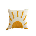 Axyaa Boho Golden Sun Fringe Velvet Pillowcase - Romantic Geometric Design