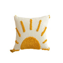 Axyaa Boho Golden Sun Fringe Velvet Pillowcase - Romantic Geometric Design