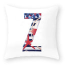 Axyaa Striped Alphabet Decorative Cushion Cover in Blue and White, 45x45cm