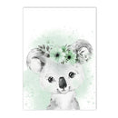 Axyaa Animal Lion Koala Green Wall Poster Nursery Art Prints Canvas Painting