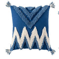 Navy Blue Cotton Throw Pillow Case 30x50/45x45cm - Axyaa Home Decor