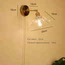 Axyaa Art Deco LED Wall Lamp with Pull Switch, Nordic Design Glass Interior Light