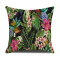 Tropical Birds Linen Pillowcase Set for Decorative Throw Cushions by Axyaa