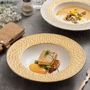 Axyaa White Gold Ceramic Plate Set - Molecular Cuisine Tableware