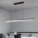 Axyaa Crystal LED Linear Pendant Lamp for Kitchen Dining Office - Modern Design