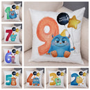 Axyaa Nordic Monster Pillow Case 45x45cm Decor for Happy Birthday Theme