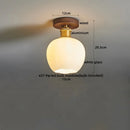 Axyaa Wood Glass LED Ceiling Lights Modern Ceiling Lamp for Home Lighting
