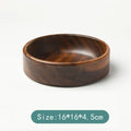 Axyaa Acacia Wood Snack Plate and Salad Bowl Set - Chinese Style