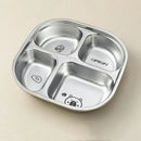 Axyaa Cute Capybara 304 Stainless Steel Divided Dinner Plate - 3/4 Grids Dish