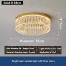 Axyaa Gold Crystal Round Ceiling Light for Home Living Dining Bedroom Study