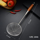 Axyaa Stainless Steel Colander with Wooden Handle for Noodles, Fries & Sifting
