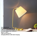 Axyaa Nordic Brass LED Table Lamp for Modern Living Spaces