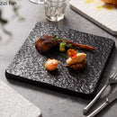 Axyaa Stone Ceramic Steak Serving Plate Set - Restaurant Tableware
