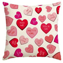 Axyaa Love Kiss Hug Pattern Decor Pillowcase for Home Sofa, Gift for Valentine's Day