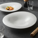 Axyaa White Ceramic Sushi Salad Pasta Soup Plate Set for Molecular Cuisine