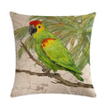 Retro Parrot Oil Painting Pillow Cover for Home Decor by Axyaa