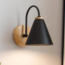 Axyaa Nordic Wood Wall Lamp Modern Bedroom Bedside Light Macaron Wall Lights