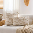 Axyaa Chenille Floral Pillow Cover 45x45cm in Beige Brown Pink Orange