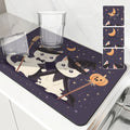 Axyaa Halloween Cat Pumpkin Head Hat Drying Mat