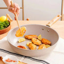 Axyaa Non-Stick Ceramic Wok Frying Pan for Induction Gas Stove - Home Cookware Skillet