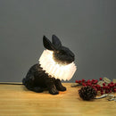 Axyaa Rabbit Table Lamp: Cute Danish Resin LED Night Light for Kids' Bedside